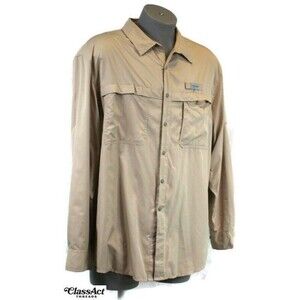 Field & Stream Vented Short Sleeve UPF 50 Beige Shirt Hiking Fishing Outdoor XXL